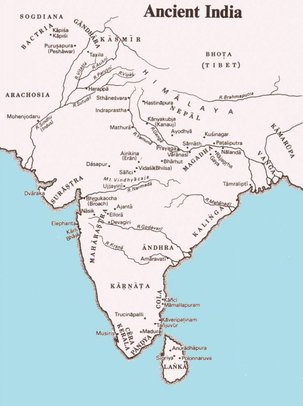 Historische kaart van India