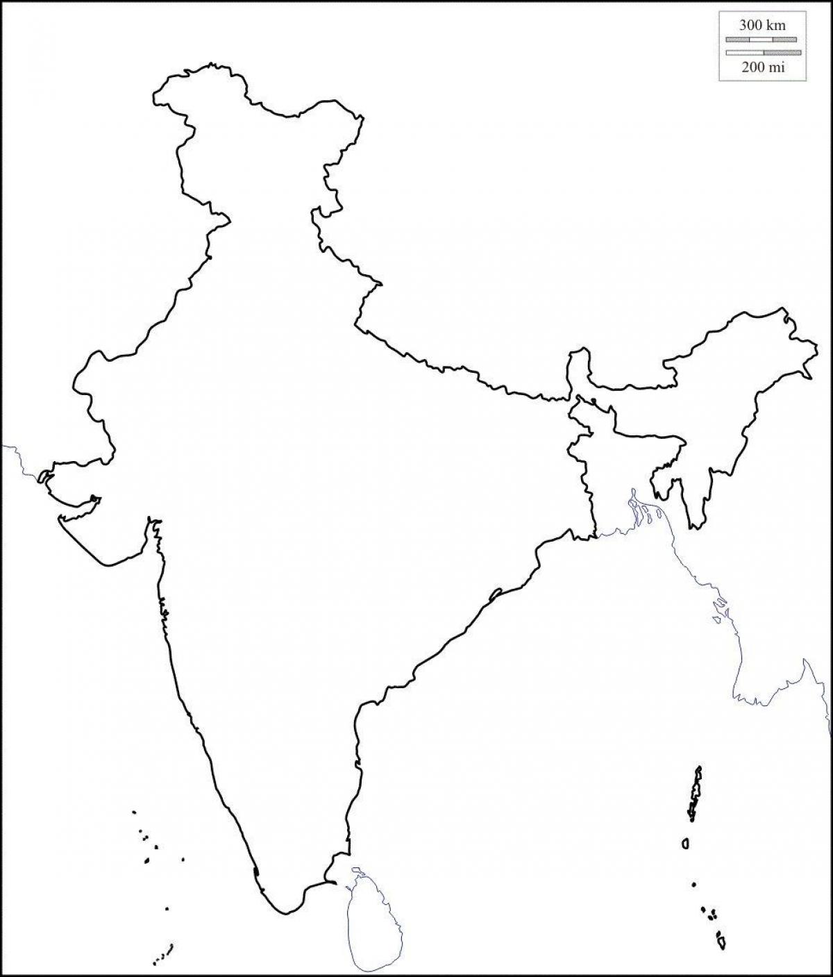 Lege kaart van India