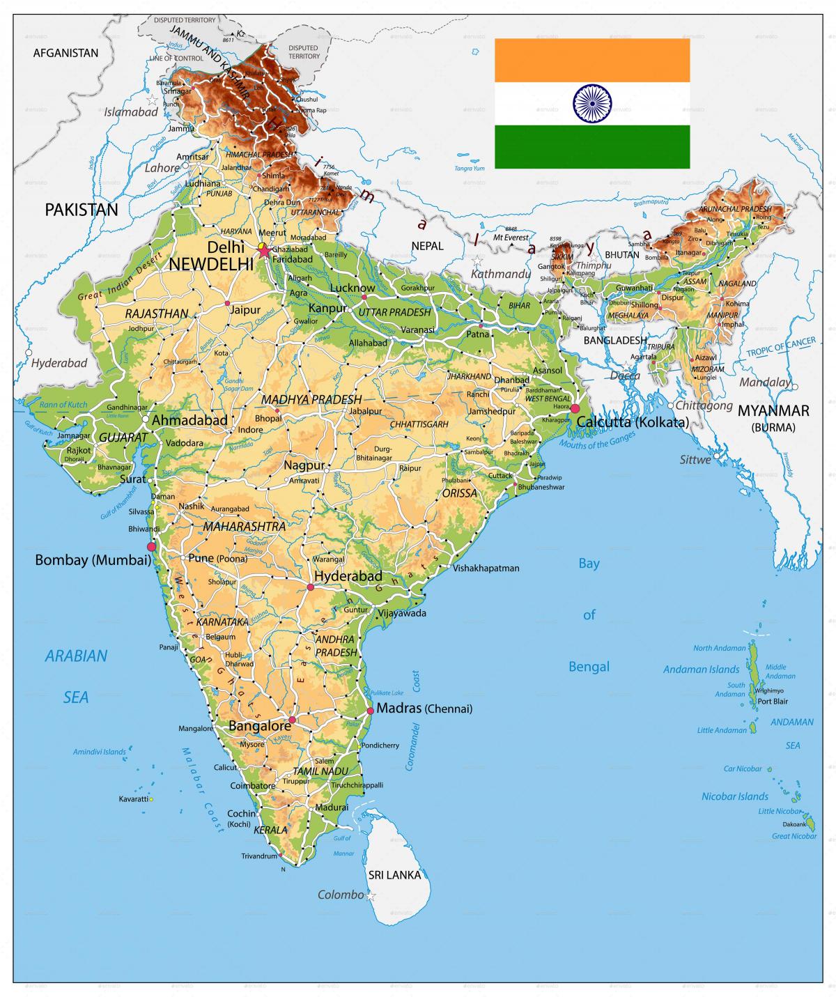 Indiase landkaart