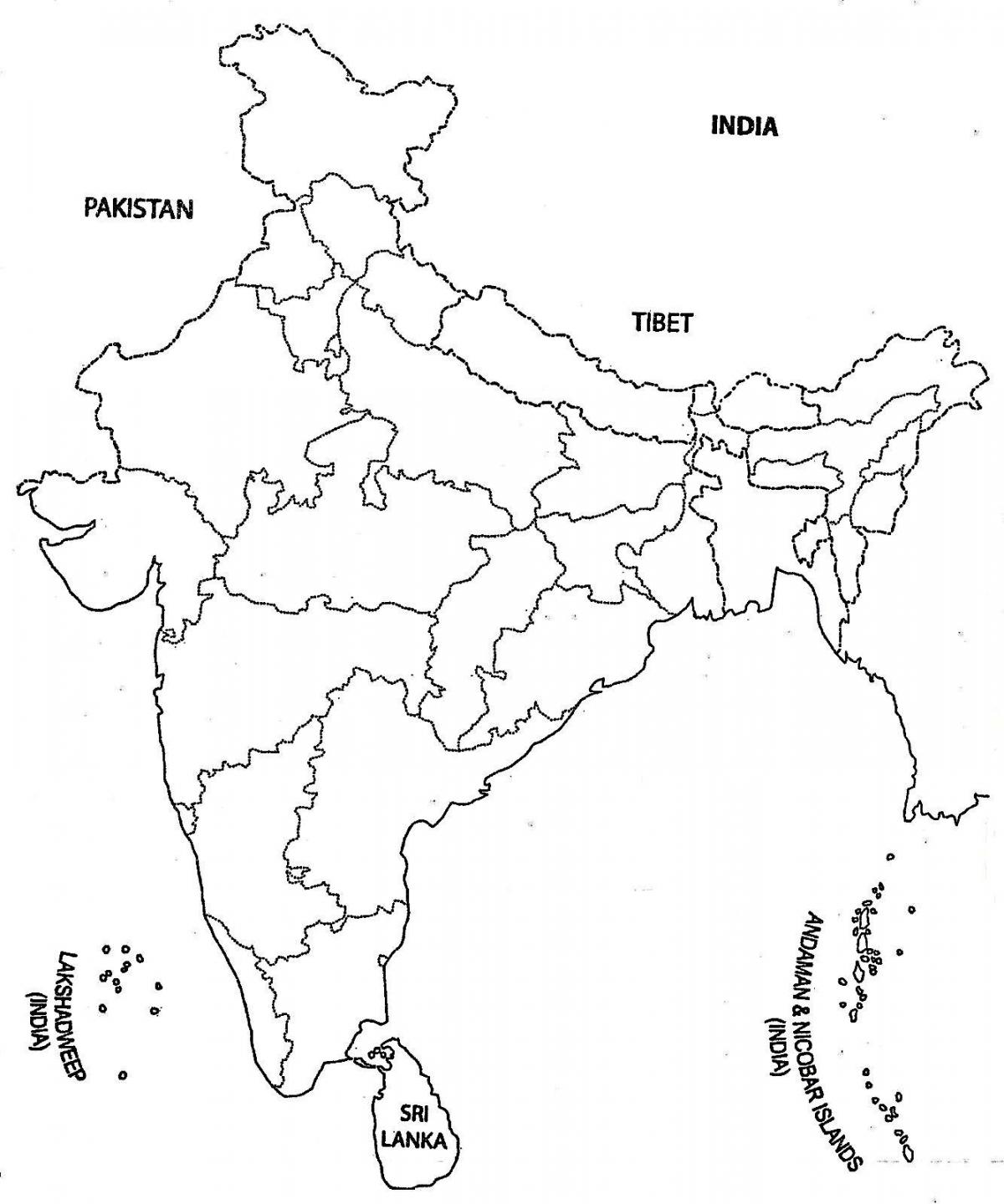 India-contourenkaart