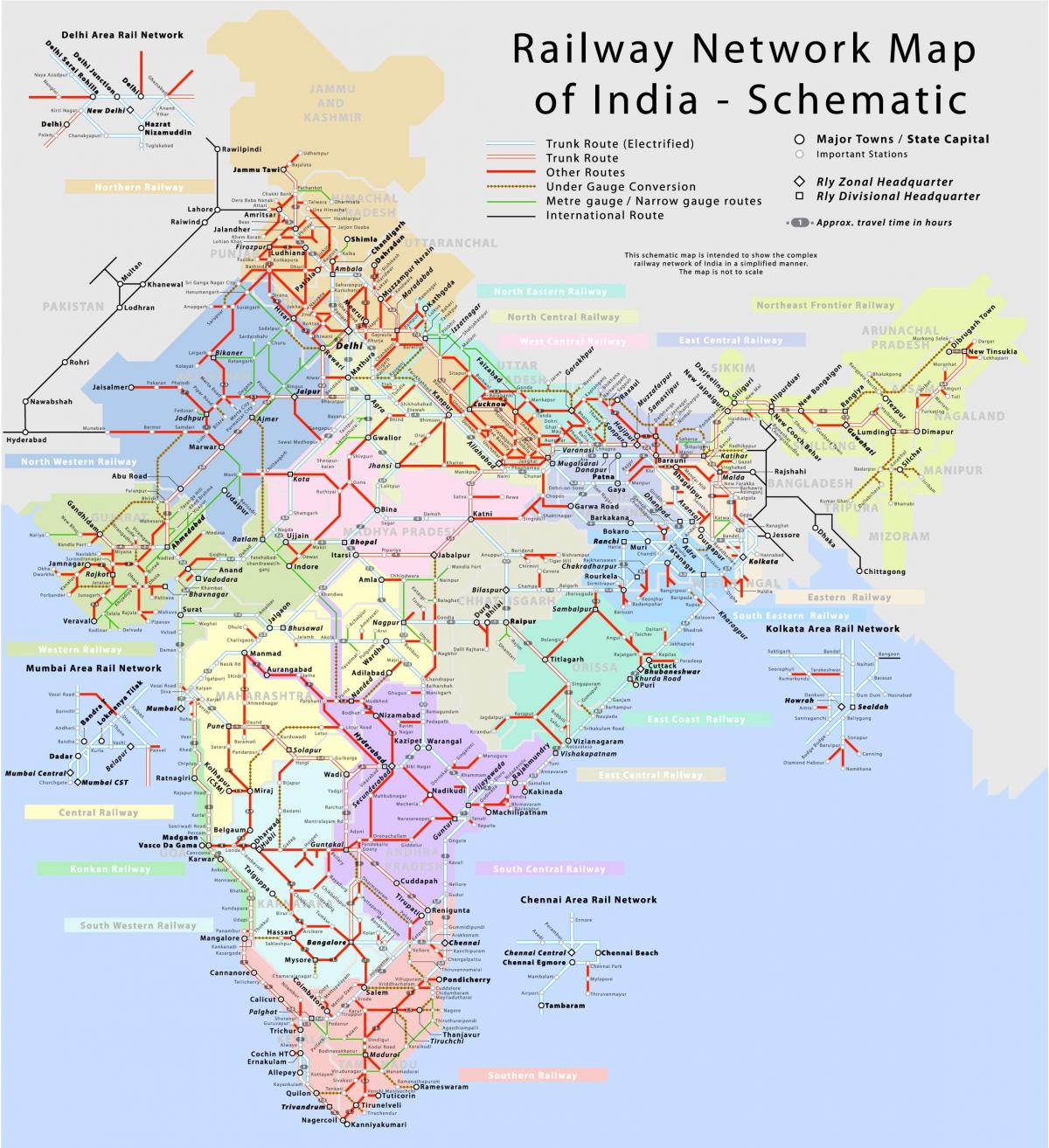 Treinkaart van India