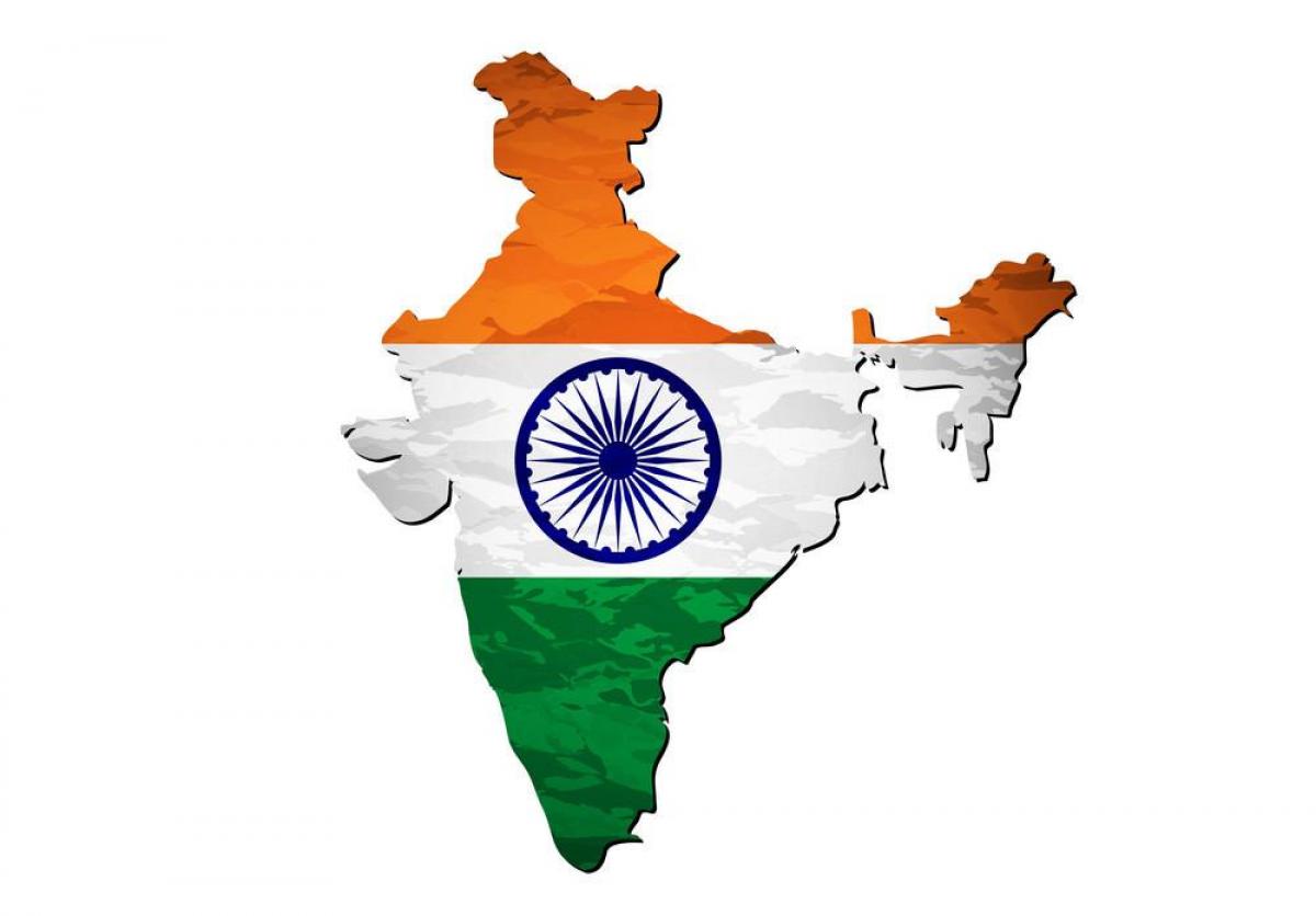 Kaart van de vlag van India